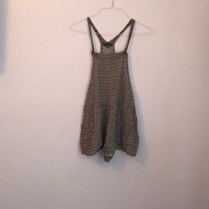 American Eagle floral flowy overalls